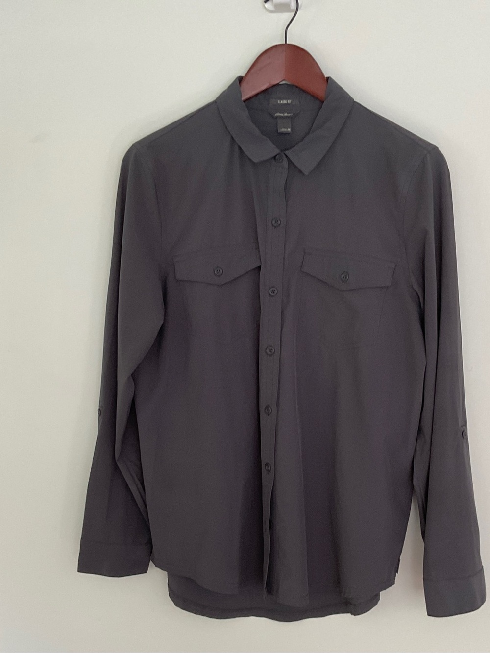 Eddie Bauer Gray Classic Fit Button-Down Shirt